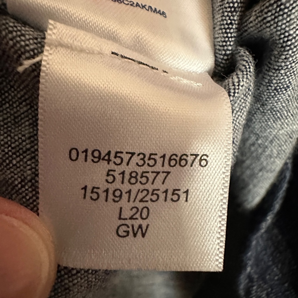 Lands' End Women's 1X Button Front Denim Long Sleeve Top - Picture 4 of 5